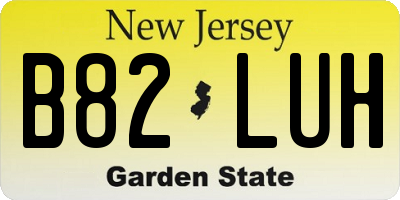 NJ license plate B82LUH