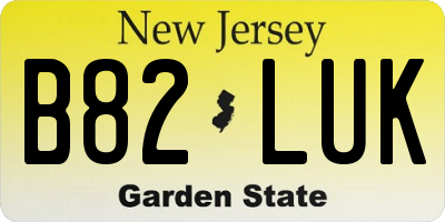 NJ license plate B82LUK