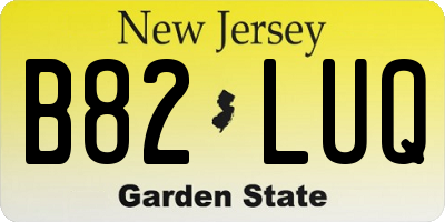 NJ license plate B82LUQ
