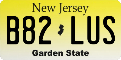 NJ license plate B82LUS
