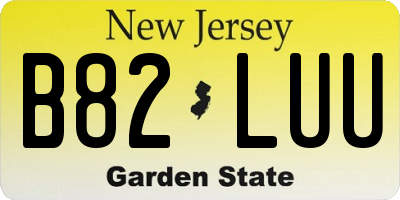 NJ license plate B82LUU