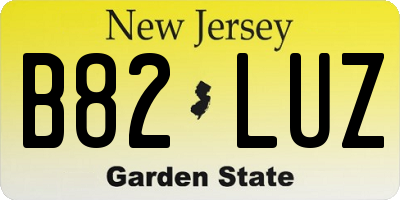 NJ license plate B82LUZ