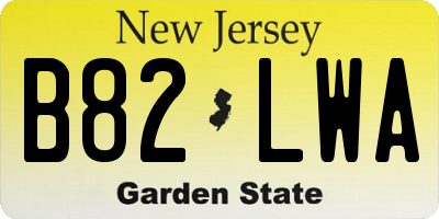 NJ license plate B82LWA