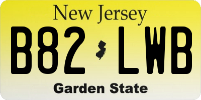 NJ license plate B82LWB
