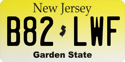 NJ license plate B82LWF
