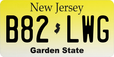 NJ license plate B82LWG