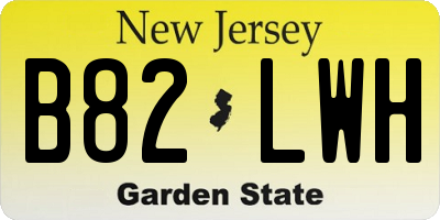 NJ license plate B82LWH