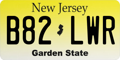 NJ license plate B82LWR