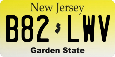 NJ license plate B82LWV