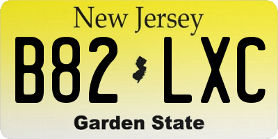 NJ license plate B82LXC
