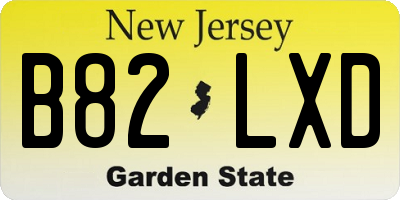 NJ license plate B82LXD
