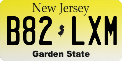 NJ license plate B82LXM