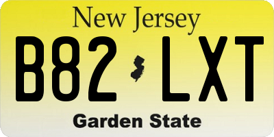 NJ license plate B82LXT