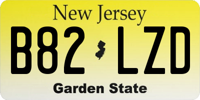 NJ license plate B82LZD