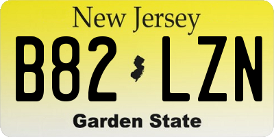 NJ license plate B82LZN