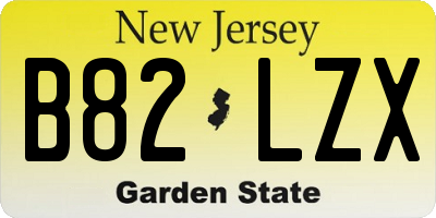 NJ license plate B82LZX