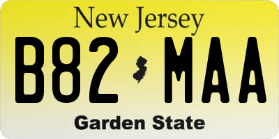 NJ license plate B82MAA