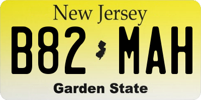 NJ license plate B82MAH