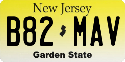 NJ license plate B82MAV
