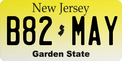 NJ license plate B82MAY