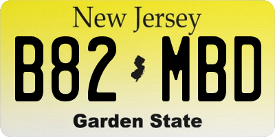 NJ license plate B82MBD