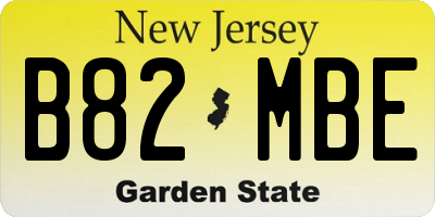 NJ license plate B82MBE