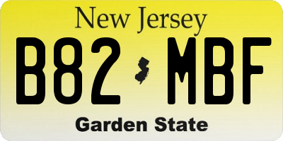 NJ license plate B82MBF