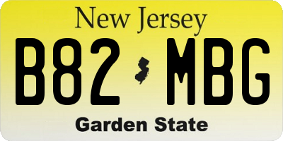 NJ license plate B82MBG