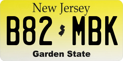 NJ license plate B82MBK