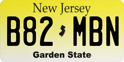 NJ license plate B82MBN