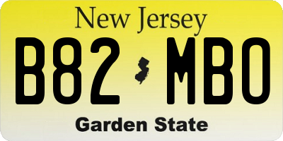 NJ license plate B82MBO