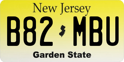 NJ license plate B82MBU