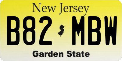 NJ license plate B82MBW