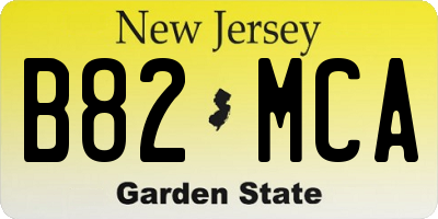 NJ license plate B82MCA