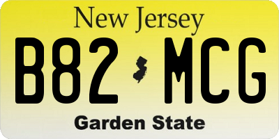 NJ license plate B82MCG