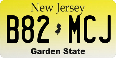 NJ license plate B82MCJ