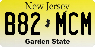 NJ license plate B82MCM