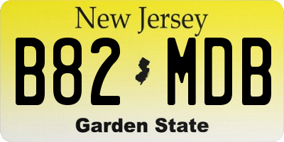 NJ license plate B82MDB