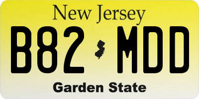 NJ license plate B82MDD