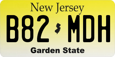 NJ license plate B82MDH
