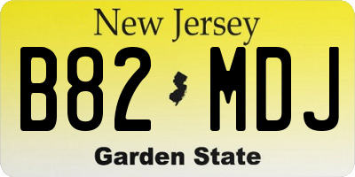 NJ license plate B82MDJ