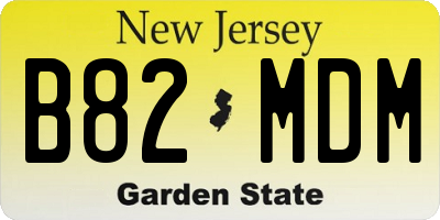 NJ license plate B82MDM