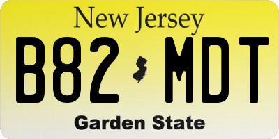 NJ license plate B82MDT