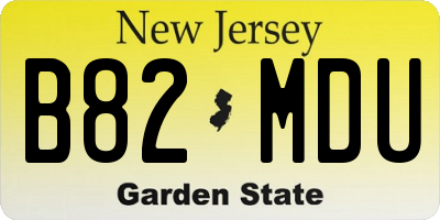 NJ license plate B82MDU
