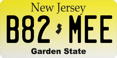 NJ license plate B82MEE