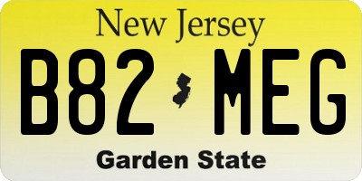 NJ license plate B82MEG