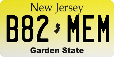 NJ license plate B82MEM