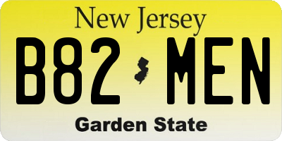 NJ license plate B82MEN