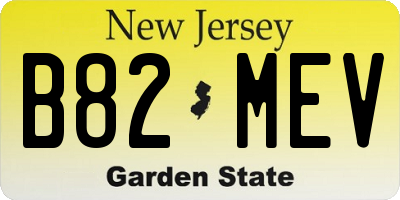 NJ license plate B82MEV