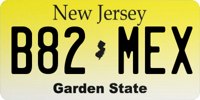NJ license plate B82MEX